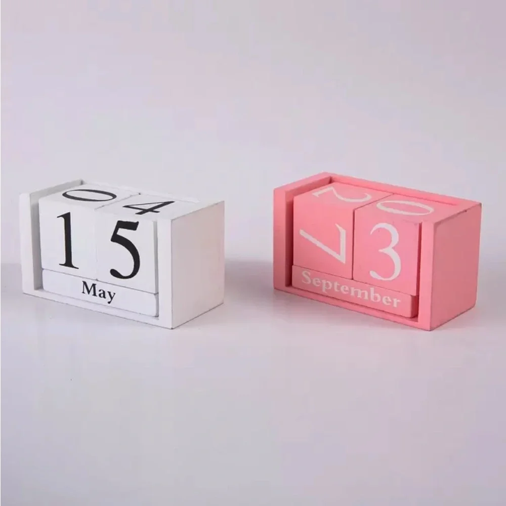 New! White Perpetual Calendar Block